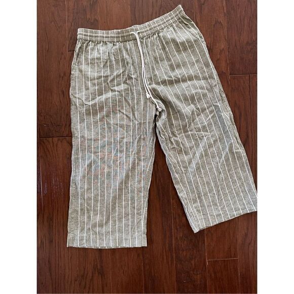 Beach Lunch Lounge Linen Blend Crops - Picture 1 of 6